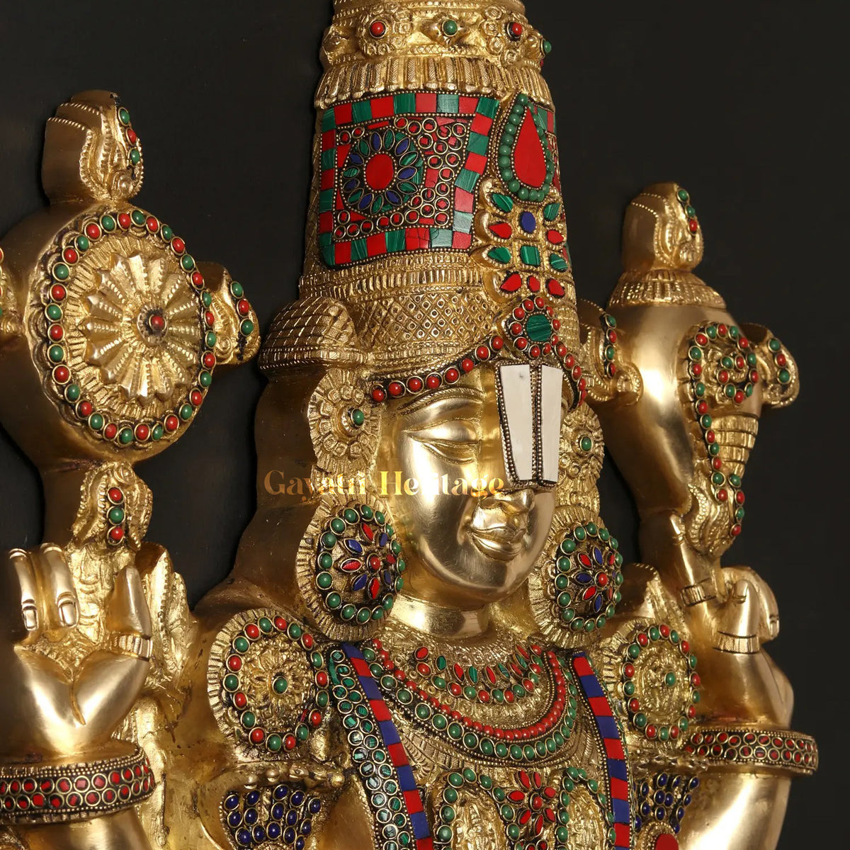 Brass Lord Venkateshwara Idol – Sacred Balaji Sculpture | Gayatri Heritage