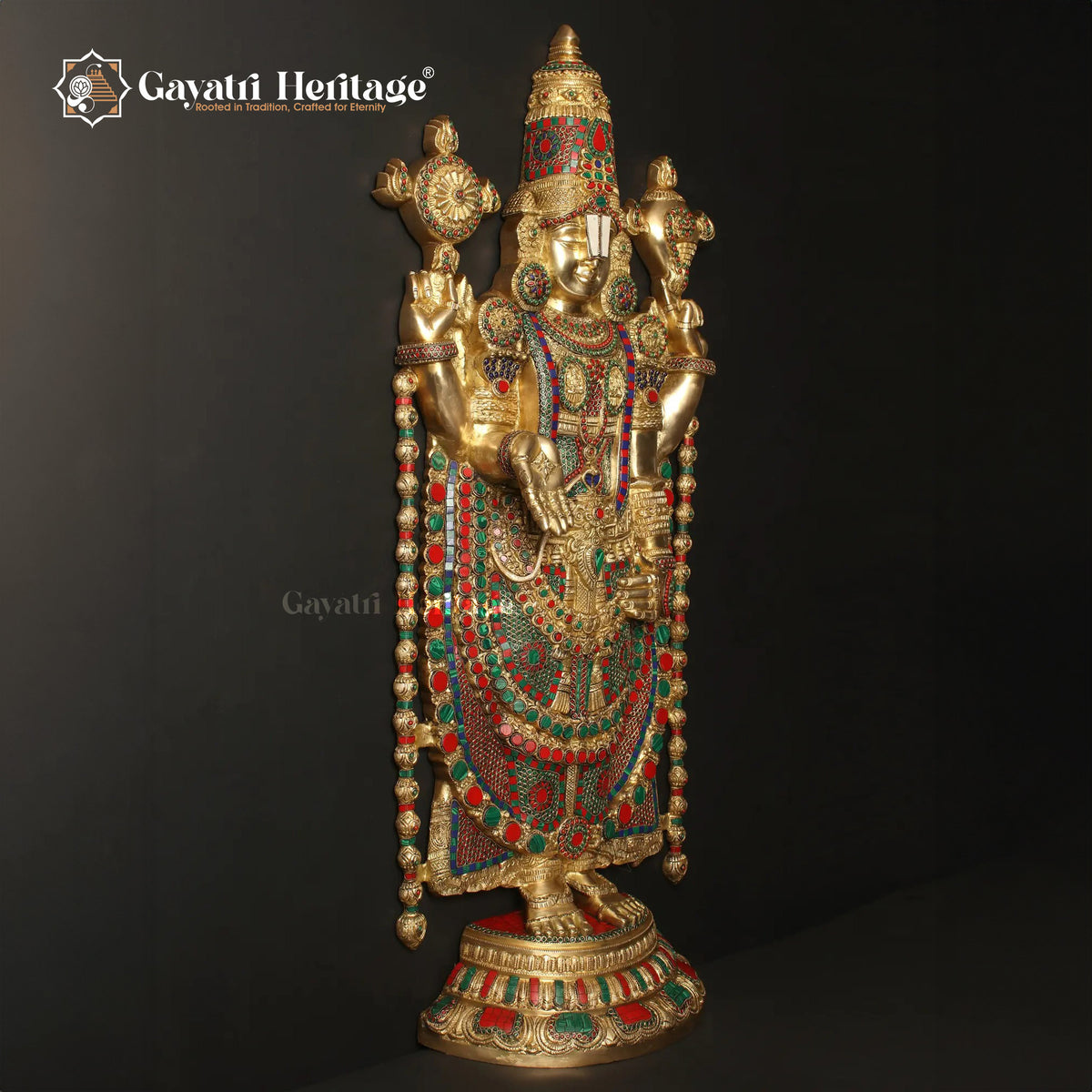 Brass Lord Venkateshwara Idol – Sacred Balaji Sculpture | Gayatri Heritage