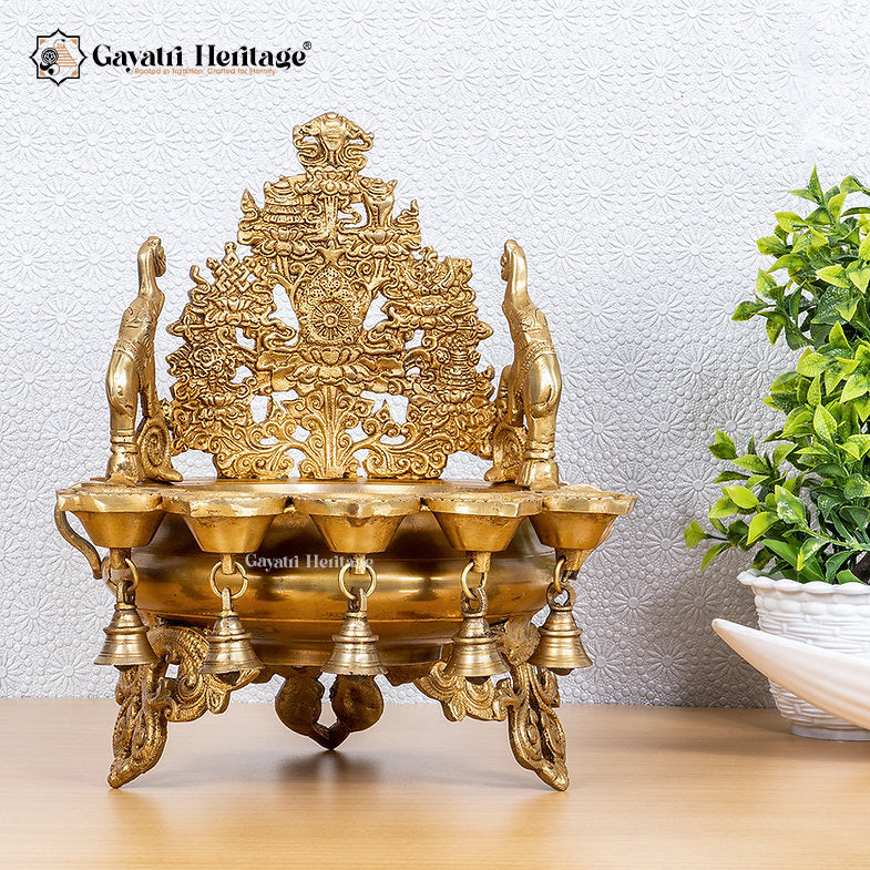 Brass Urli with Bells – Elegant Décor for Festivities | Gayatri Heritage