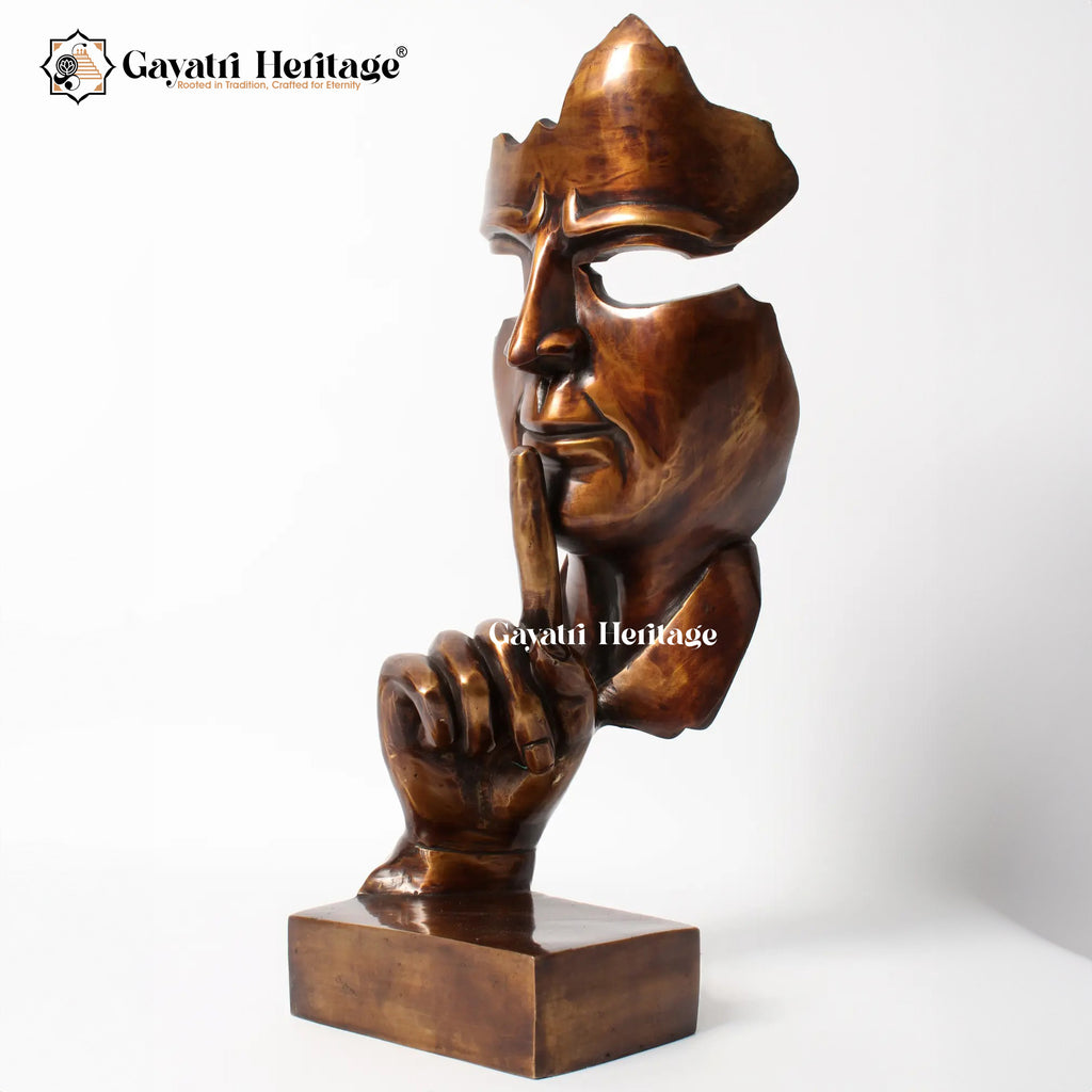 Brass Silent Man in Bronze Finish – Artistic Decorative Sculpture | Gayatri Heritage