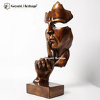 Brass Silent Man in Bronze Finish – Artistic Decorative Sculpture | Gayatri Heritage