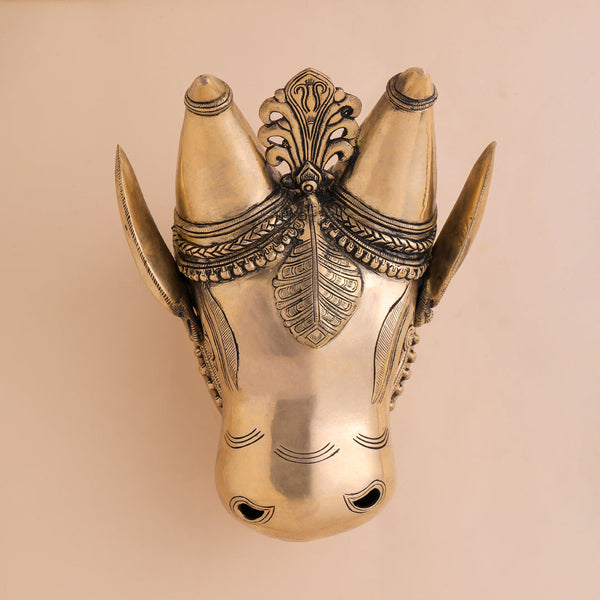 Brass Wall Decor Nandi Head – Symbol of Devotion and Power | Gayatri Heritage