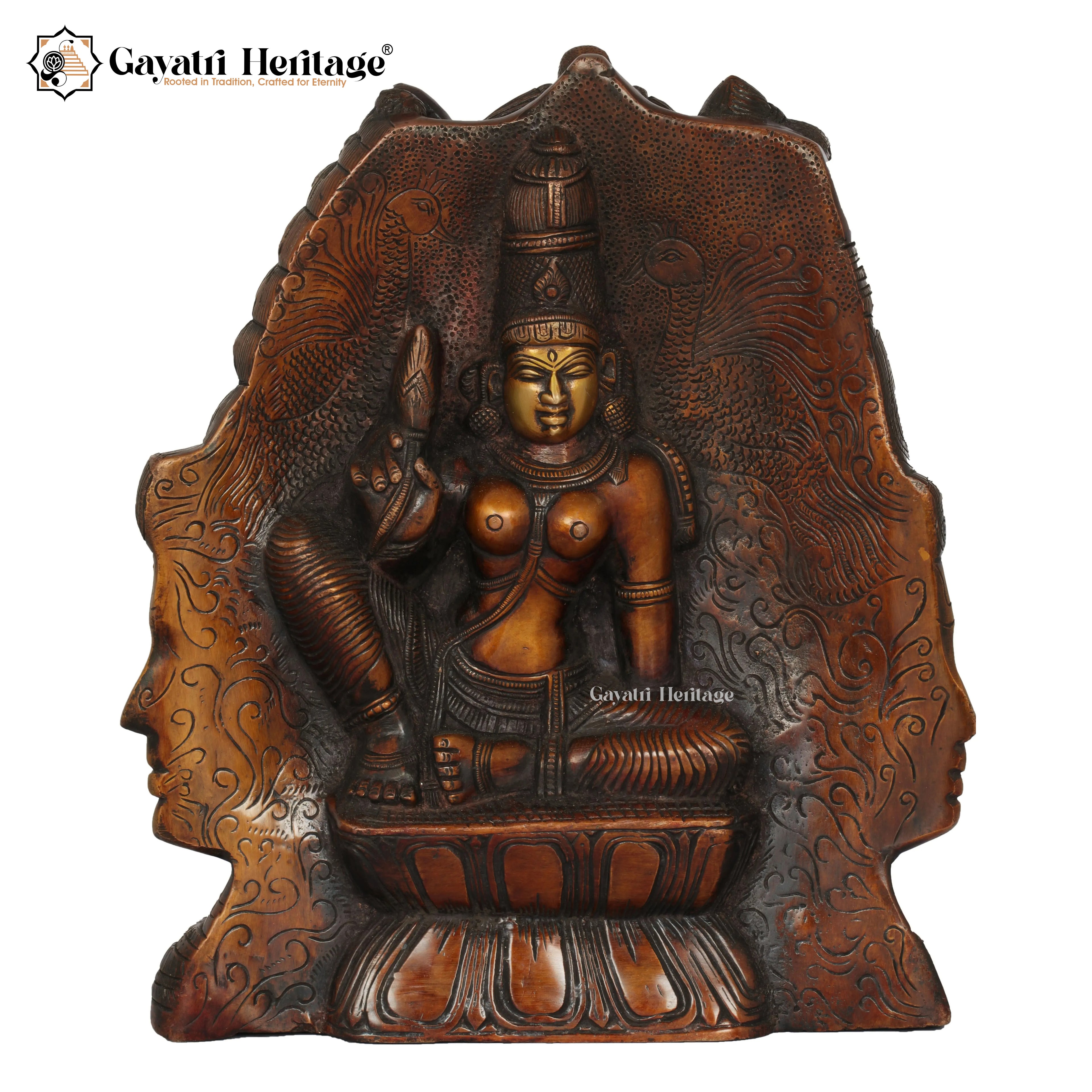 Brass Shiv Head with Parvati – Sacred Wall Art Decor | Gayatri Heritage