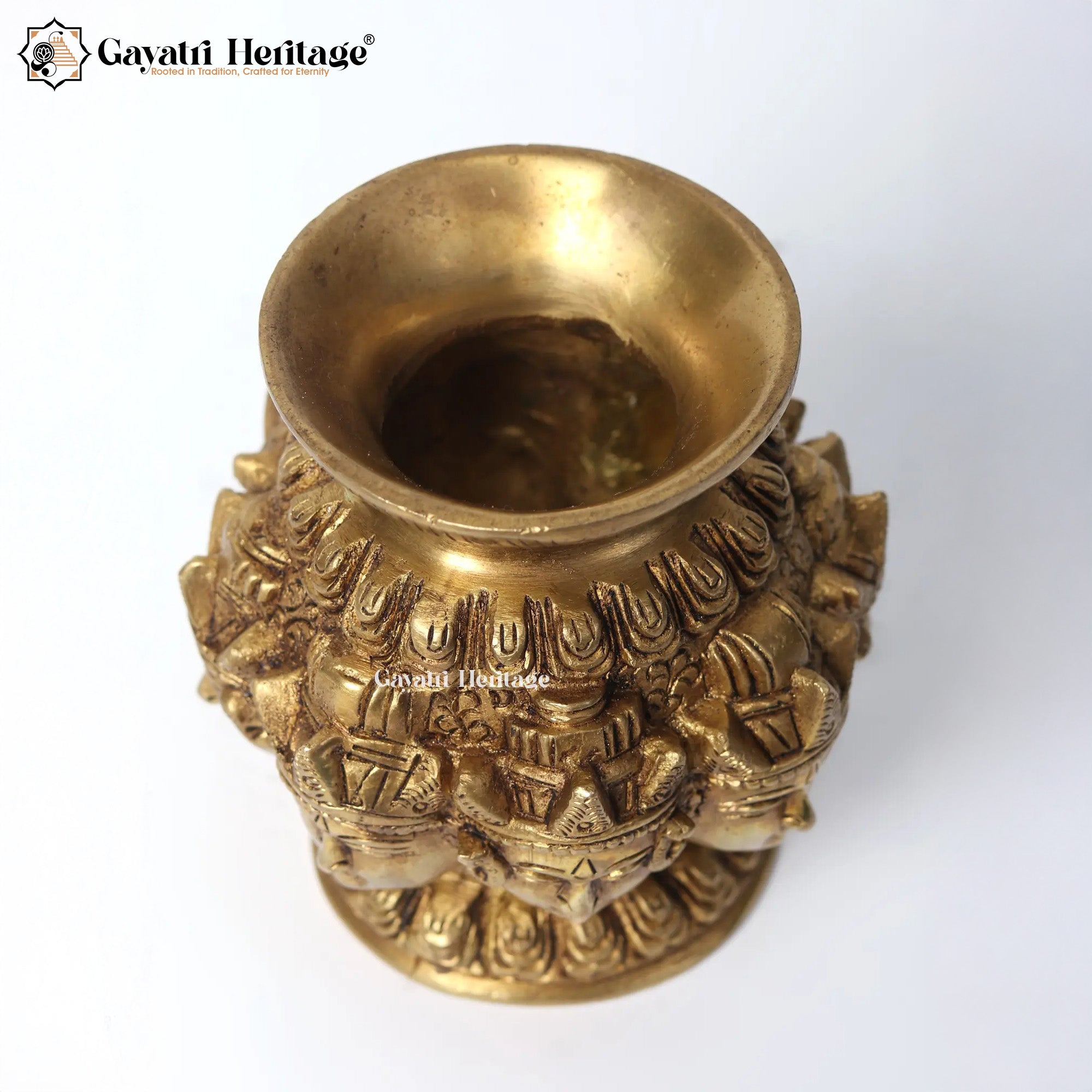 Brass Astalakshmi Kalash – Divine Wealth Decor | Gayatri Heritage
