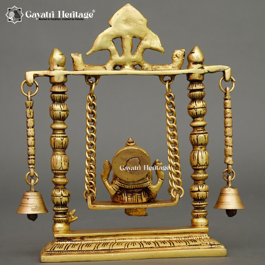 Brass Ganesh Jhula with Bells – Auspicious Swing Decor | Gayatri Heritage