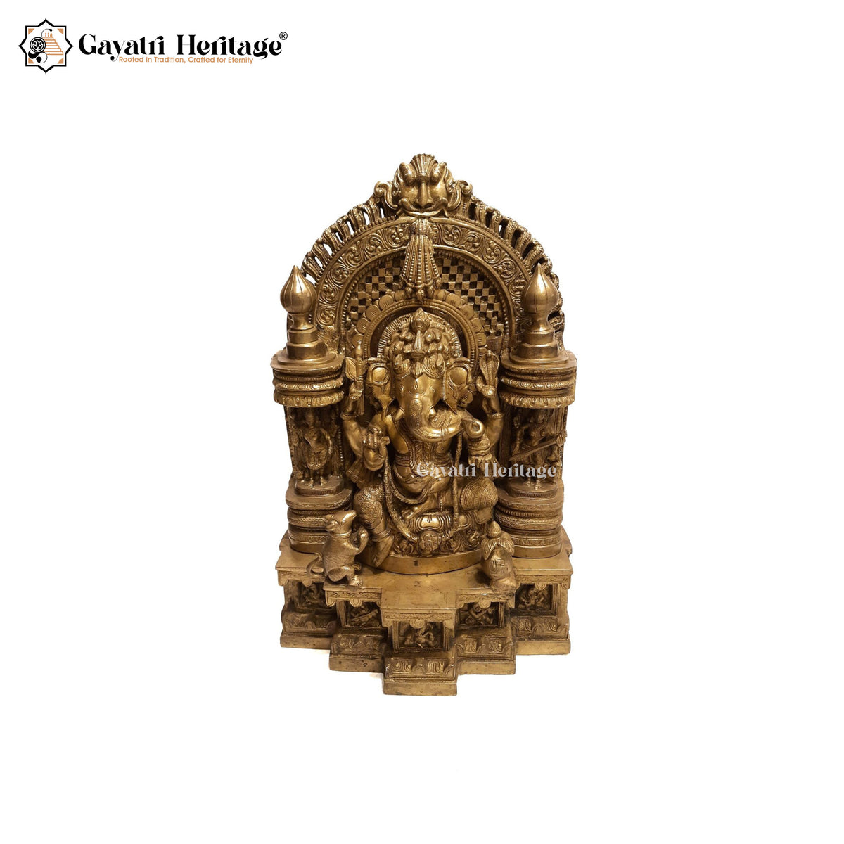 Brass Vinayagar with Backside Frame – Divine Home Decor | Gayatri Heritage