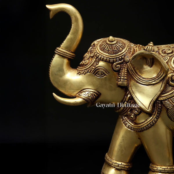 Brass Elephant Wall Art Pair – Traditional Decor | Gayatri Heritage