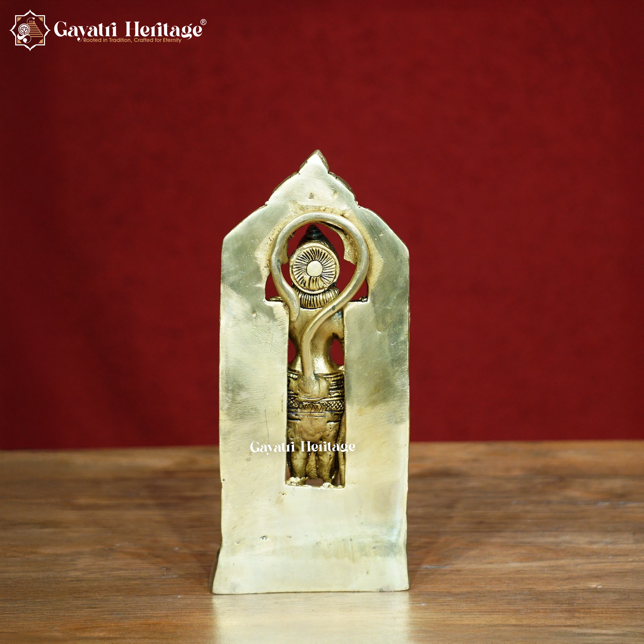 Brass Lord Bajrangi Idol – Hanuman with Prabhavali Frame | Gayatri Heritage