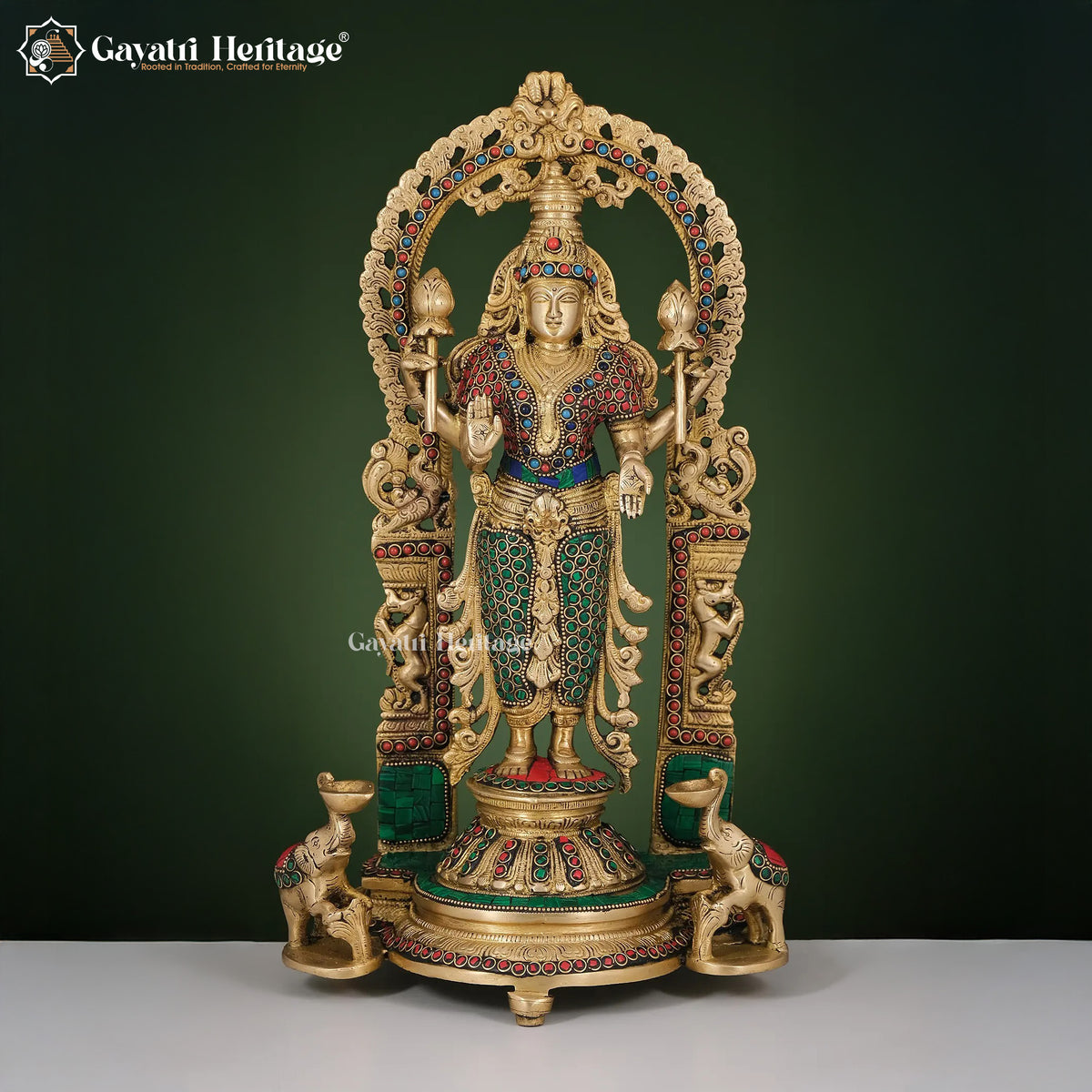 Brass Laxmi Mata Idol – Goddess of Wealth & Prosperity | Gayatri Heritage