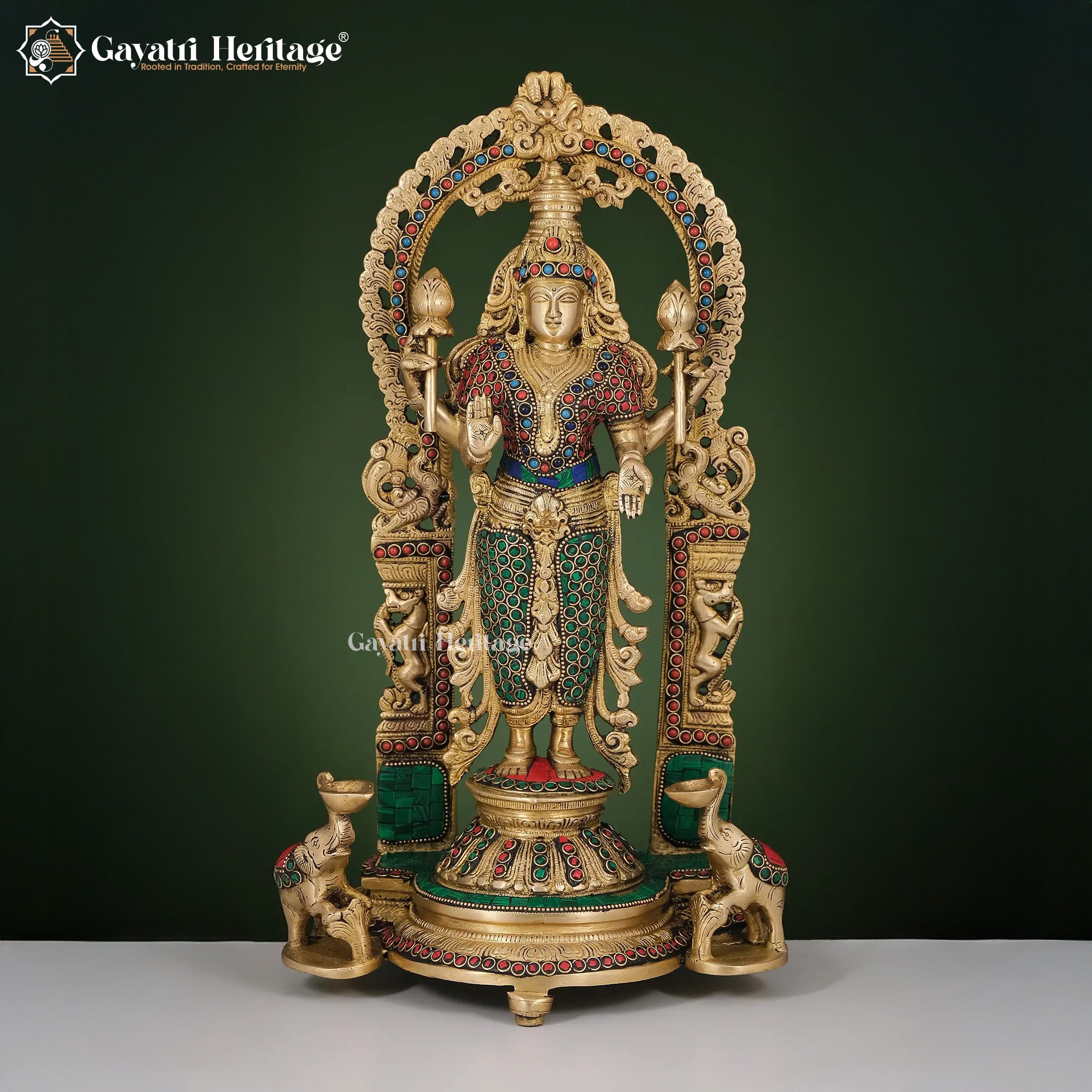 Brass Laxmi Mata Idol – Goddess of Wealth & Prosperity | Gayatri Heritage