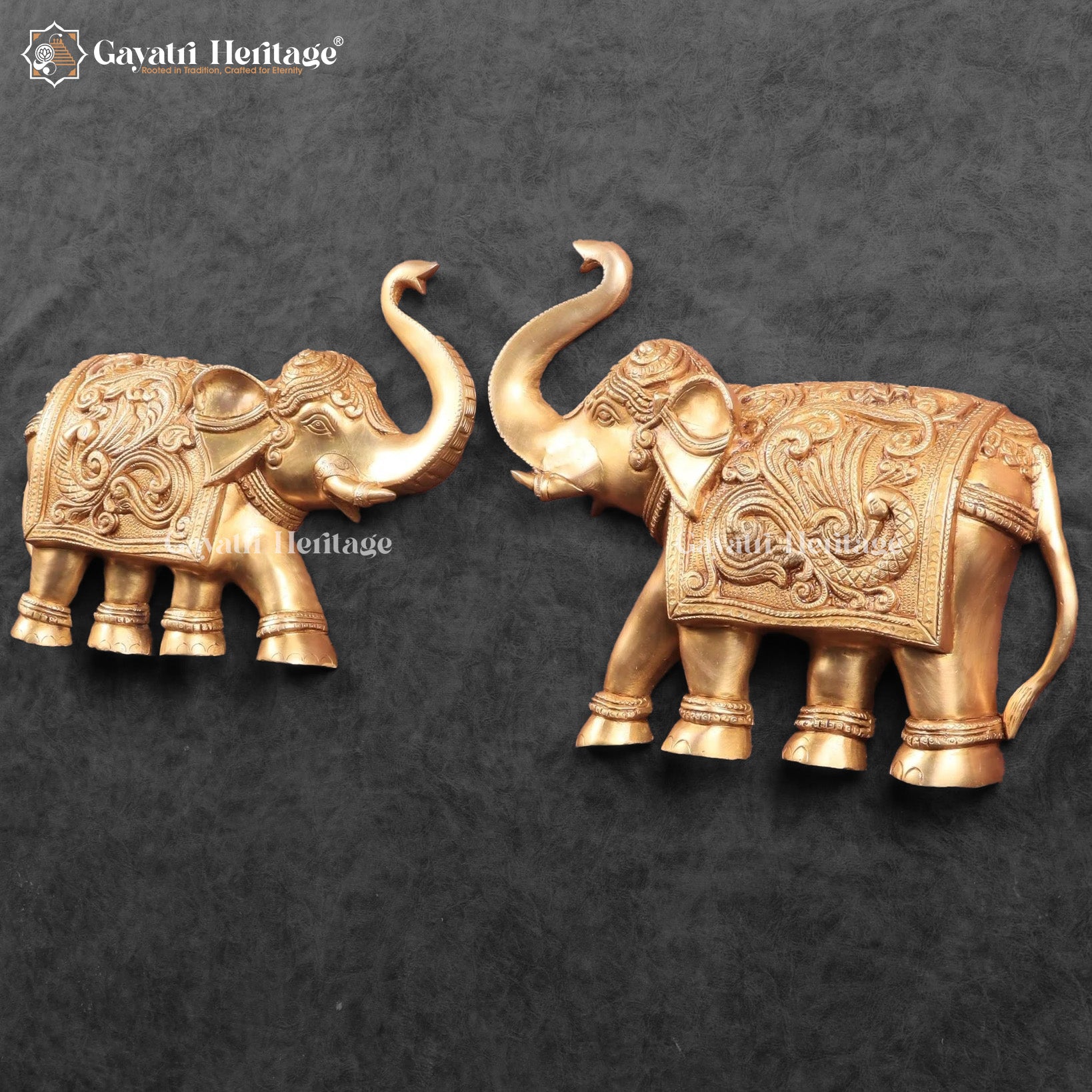 Wall Hanging Elephant Pair – Brass Décor Art | Gayatri Heritage