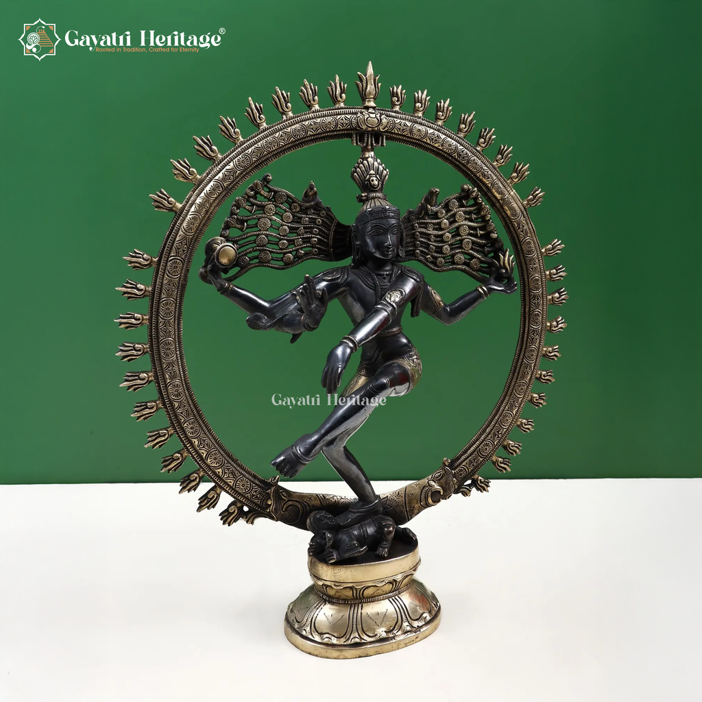 Brass Nataraj Statue – Cosmic Dance of Shiva Idol | Gayatri Heritage