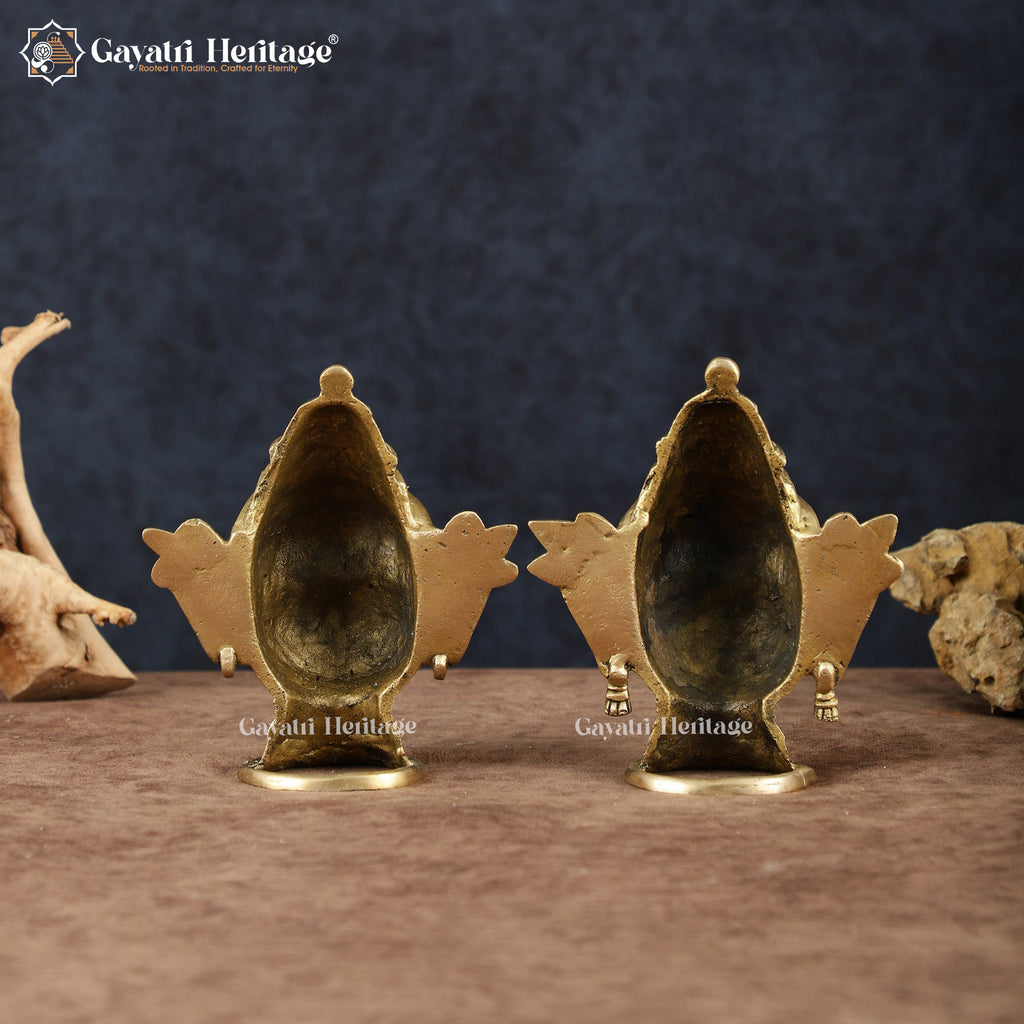 Brass Shiva Parvati Head – South Indian Temple Design | Gayatri Heritage