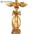 Brass Peacock Lamp Vilakku – Elegant Traditional Diya | Gayatri Heritage