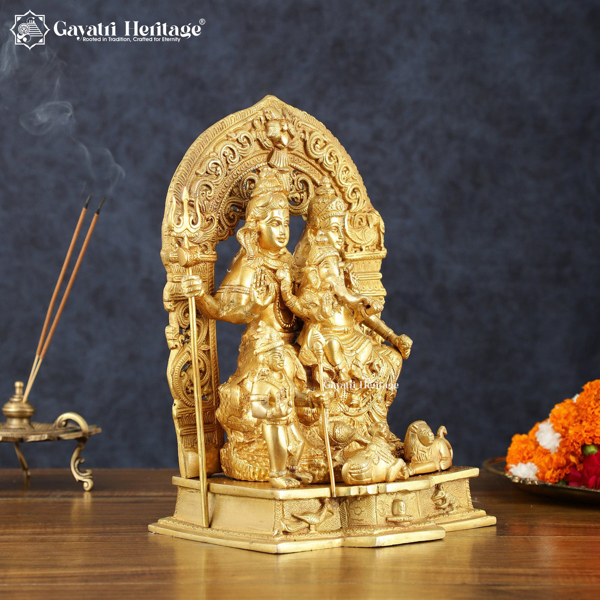 Brass Shiva Family – Divine Parivar Idol for Home Temple | Gayatri Heritage