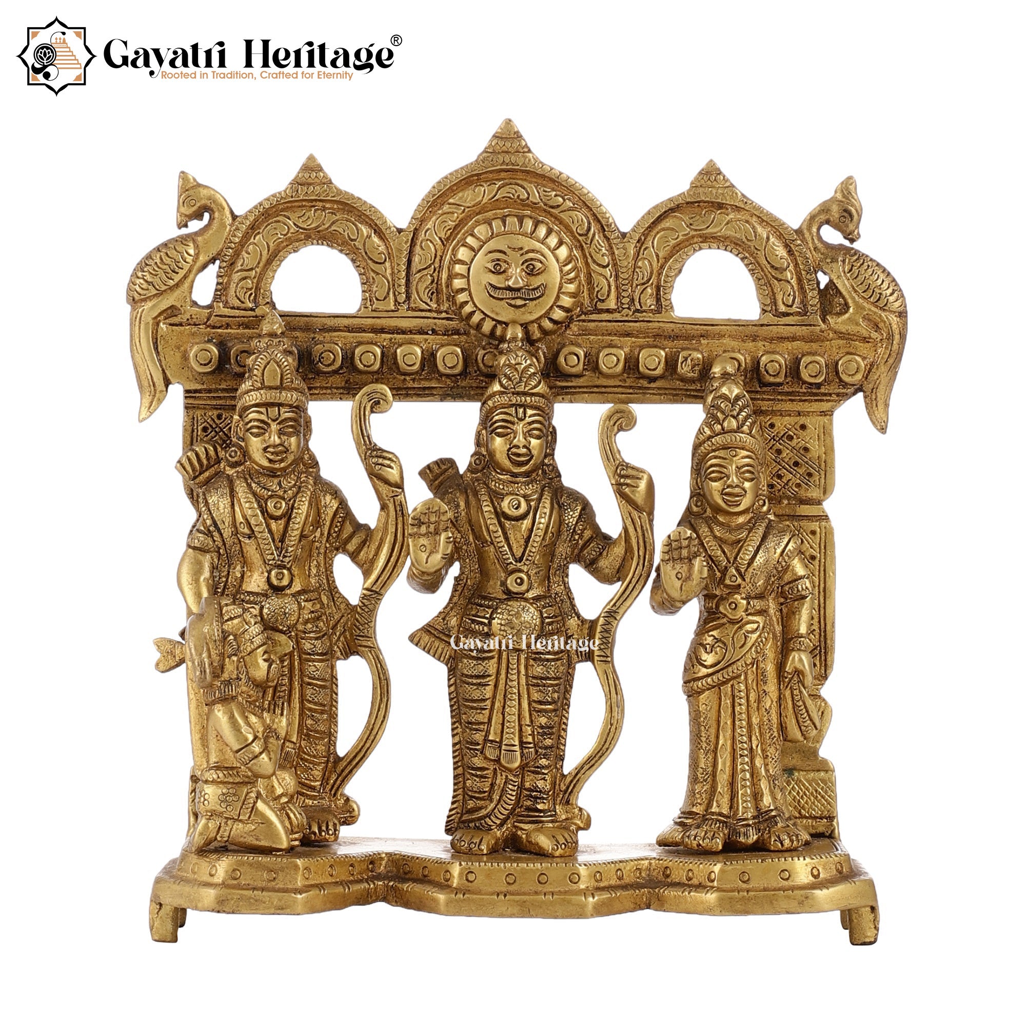 Brass Ram Darbar Statue – Divine Lord Rama Idol with Family | Gayatri Heritage