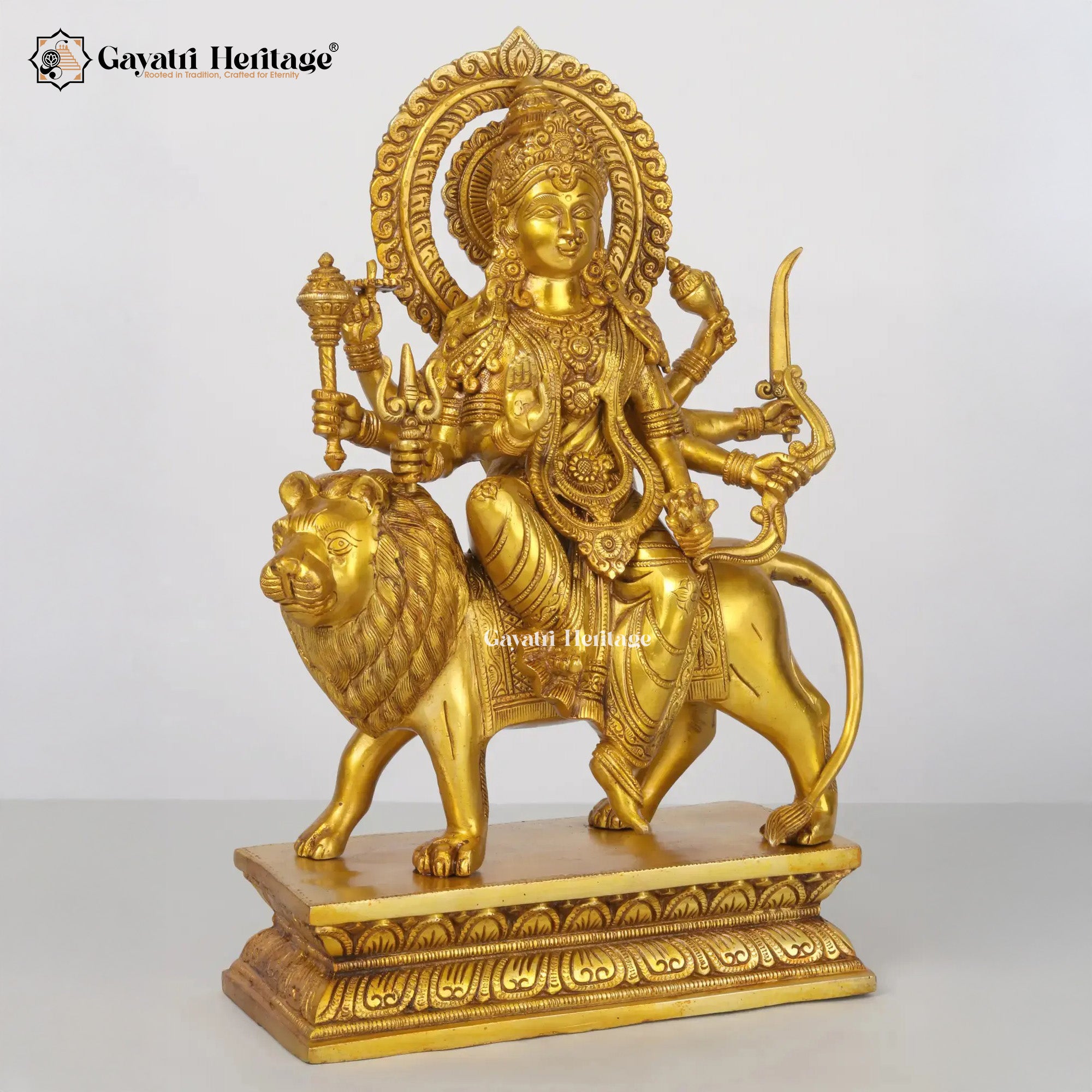 Brass Durga Mata Idol – Divine Goddess of Strength & Protection | Gayatri Heritage
