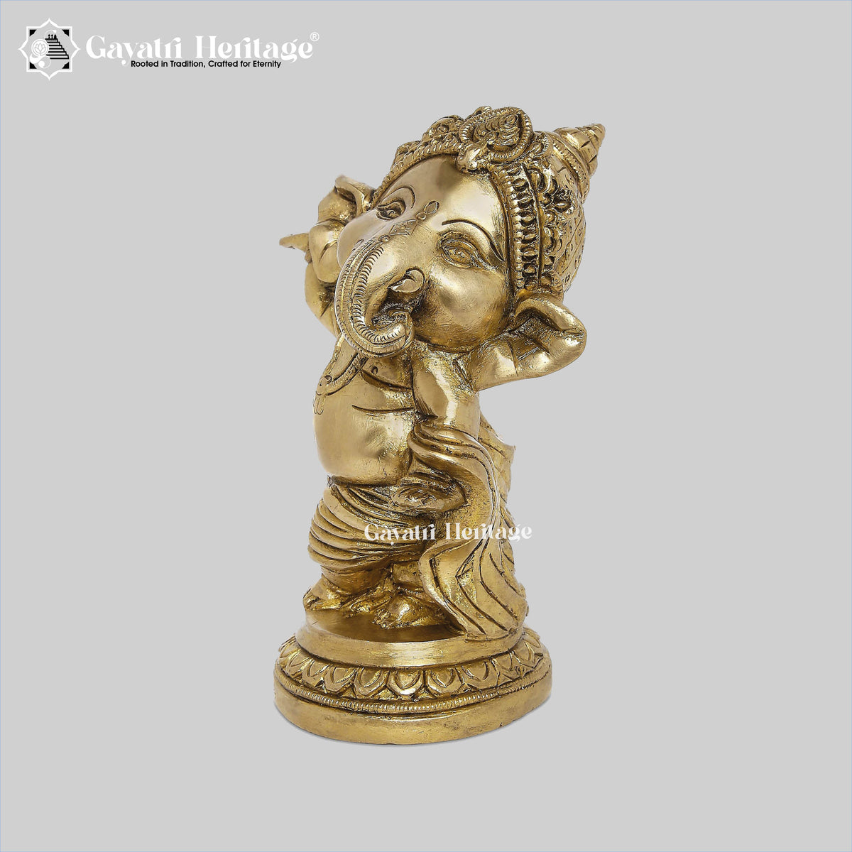 Brass Dancing Baby Ganesha – Playful Divine Idol | Gayatri Heritage