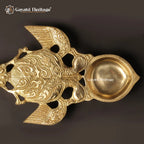 Brass Peacock Pooja Spoon – Elegant Ritual Utility | Gayatri Heritage