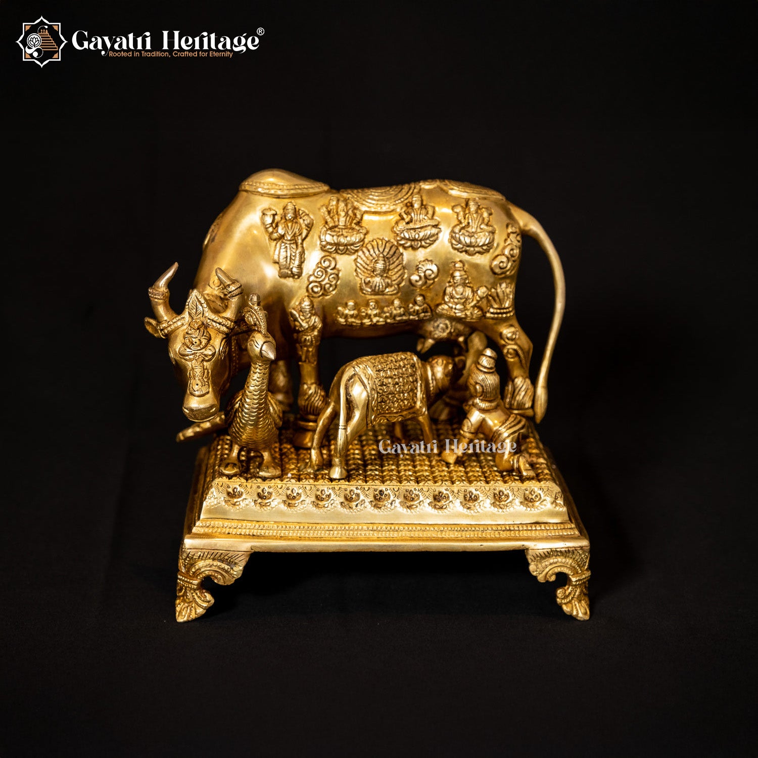 Brass Cow and Calf – Sacred Symbol of Nurture & Devotion | Gayatri Heritage