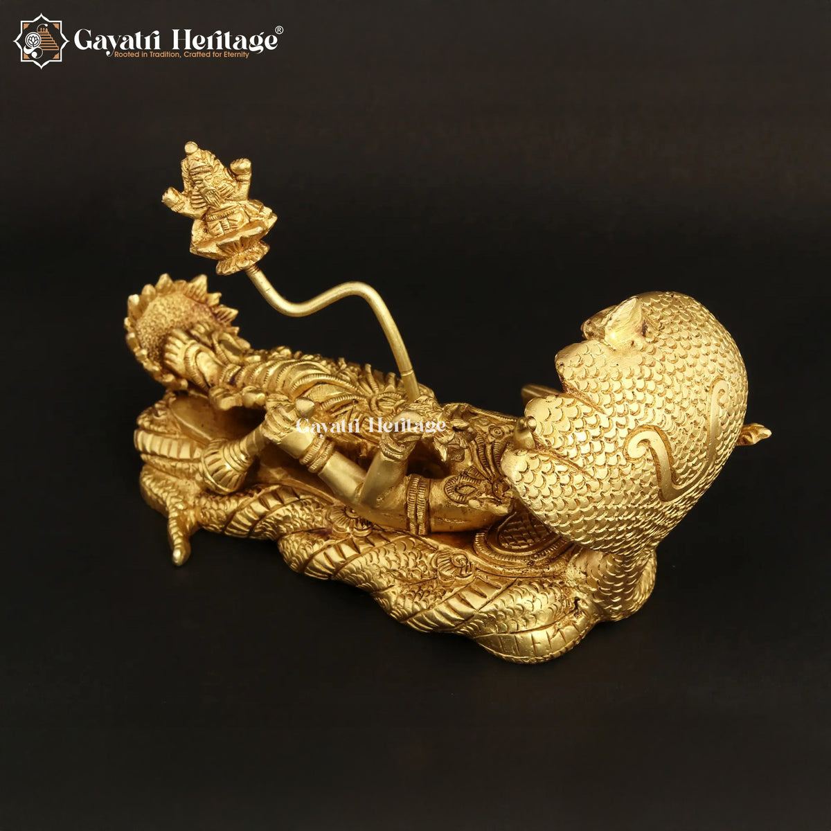 Brass Padmanabha Swamy with Shivling – Sacred Fusion Art | Gayatri Heritage