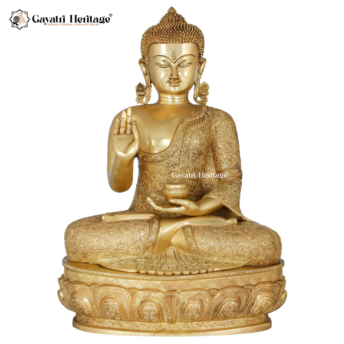 Brass Buddha Statue – Peaceful Meditating Buddha Idol | Gayatri Heritage