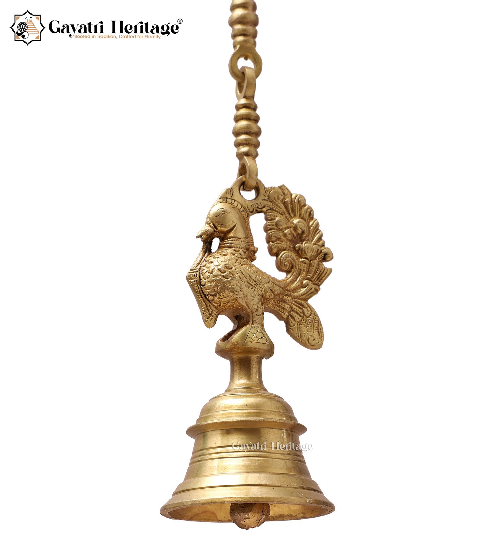 Brass Sparrow with Chain – Elegant Hanging Decor | Gayatri Heritage