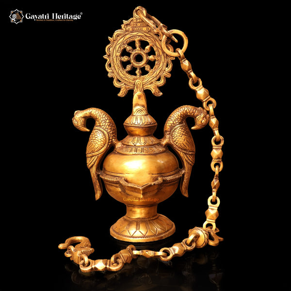 Brass Hanging Vilakku – Traditional Oil Lamp for Illumination | Gayatri Heritage