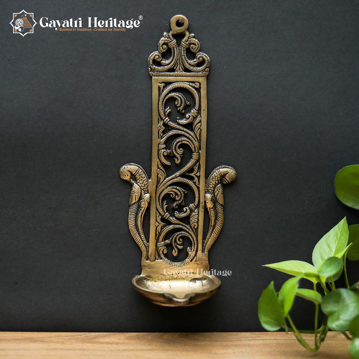 Brass Wall Decor Diya – Traditional Hanging Lamp | Gayatri Heritage