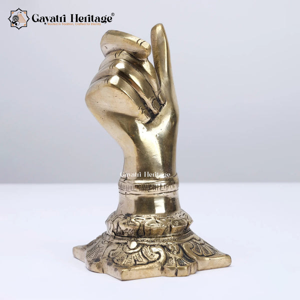 Brass Hand Design Pen Holder – Elegant Desk Accessory | Gayatri Heritage