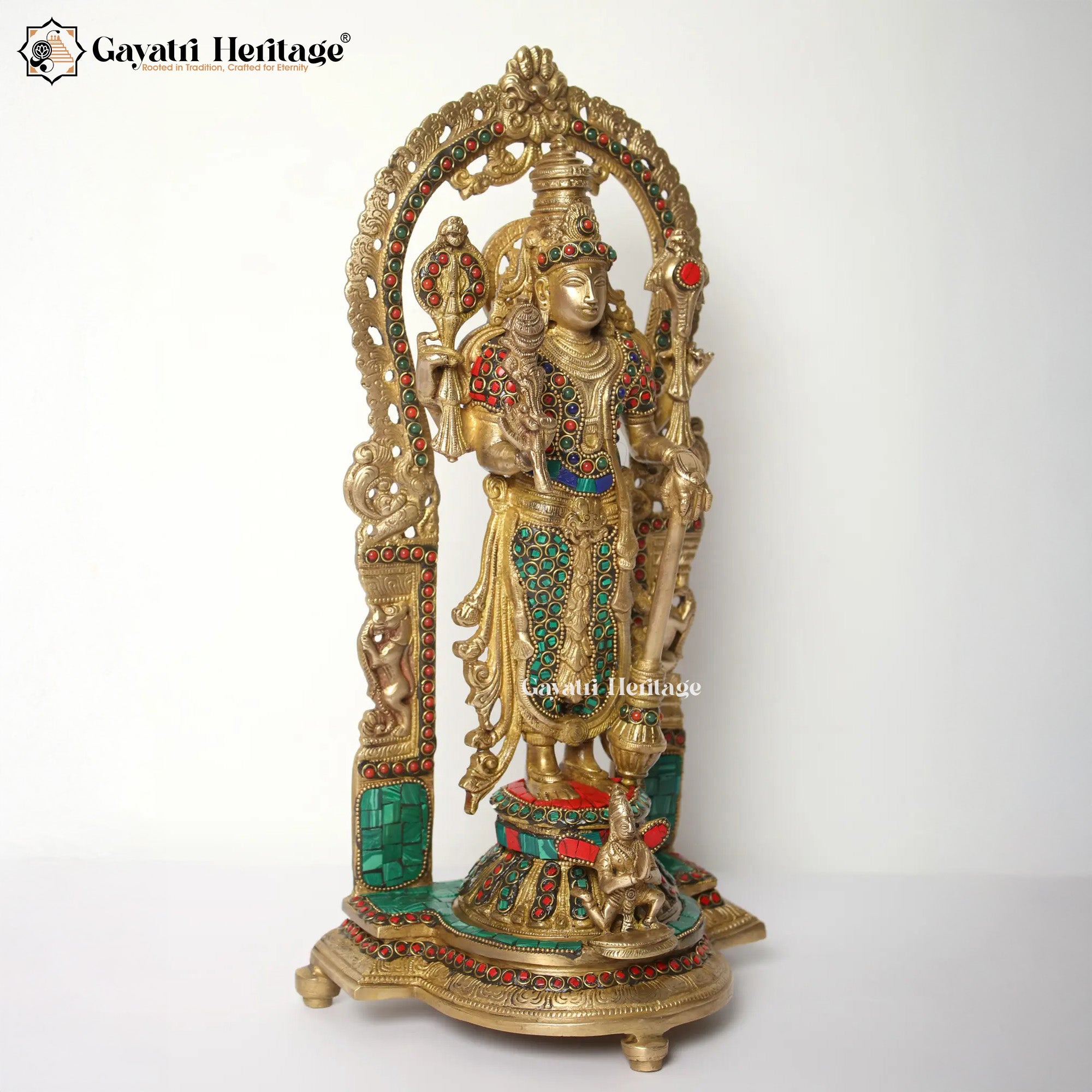 Brass Lord Vishnu Statue – Sacred Vishnu Idol for Puja | Gayatri Heritage