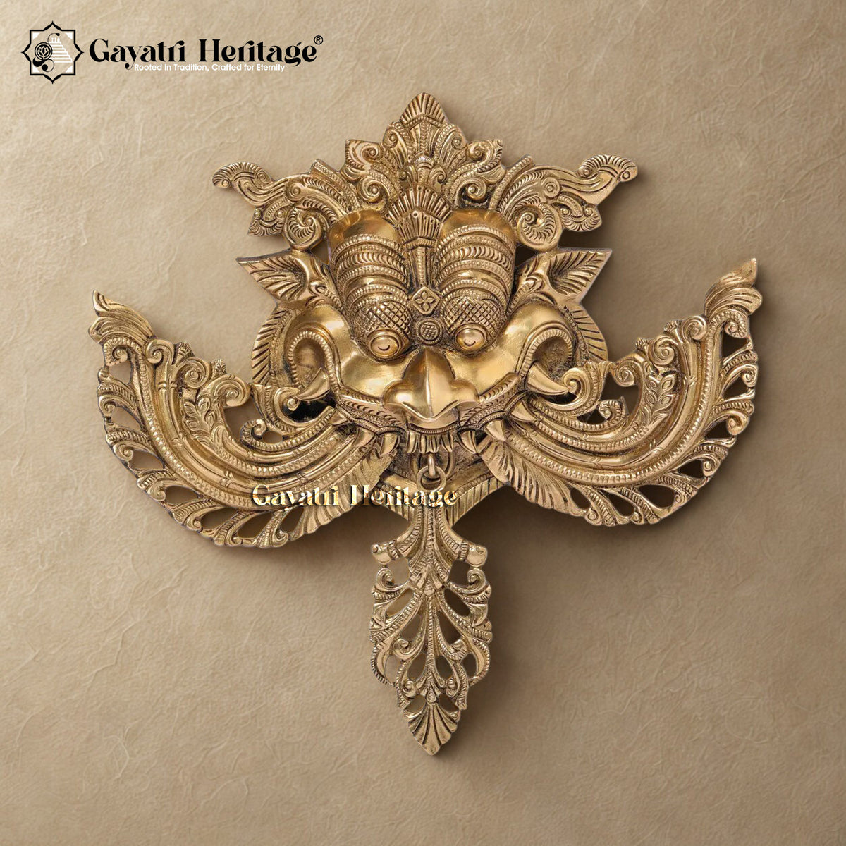 Brass Kirtimukha Wall Hanging – Evil Remover Décor | Gayatri Heritage