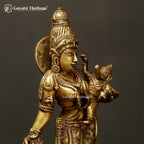 Brass Mata Parvati with Murugan & Vinayagar Idol – Divine Trio for Worship | Gayatri Heritage