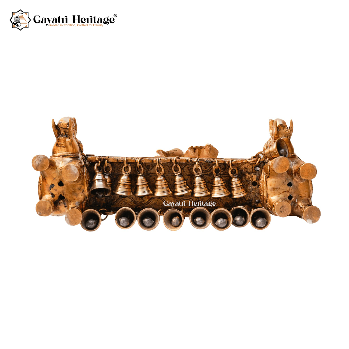 Brass Prabhavali with Royal Elephants – Majestic Temple Decor