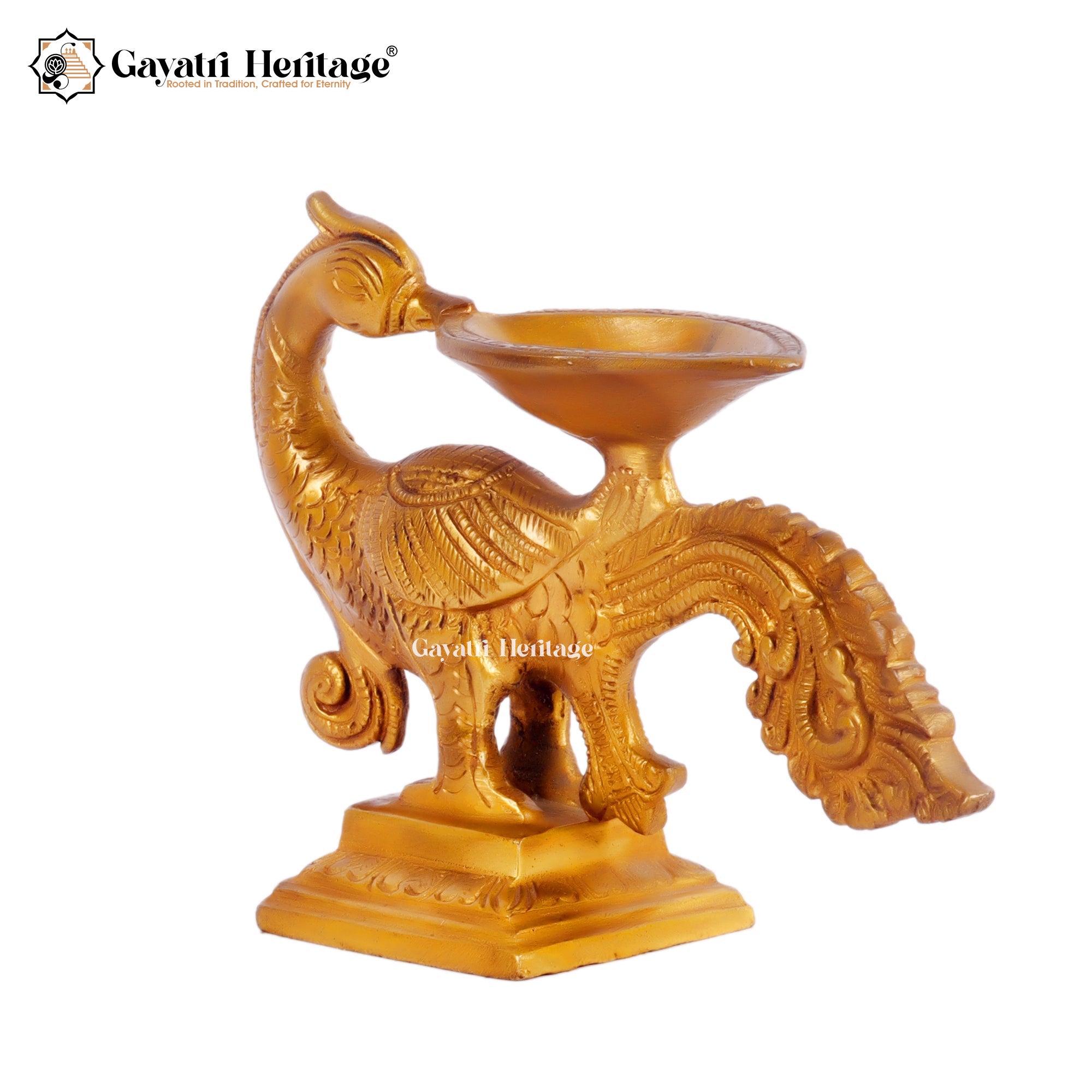 Brass Peacock Diya – Elegant Lighting Decor | Gayatri Heritage