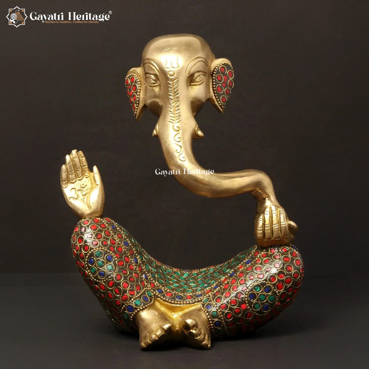 Brass Hawai Ganesha – Unique Windy Style Idol | Gayatri Heritage