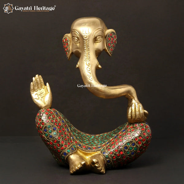 Brass Hawai Ganesha – Unique Windy Style Idol | Gayatri Heritage