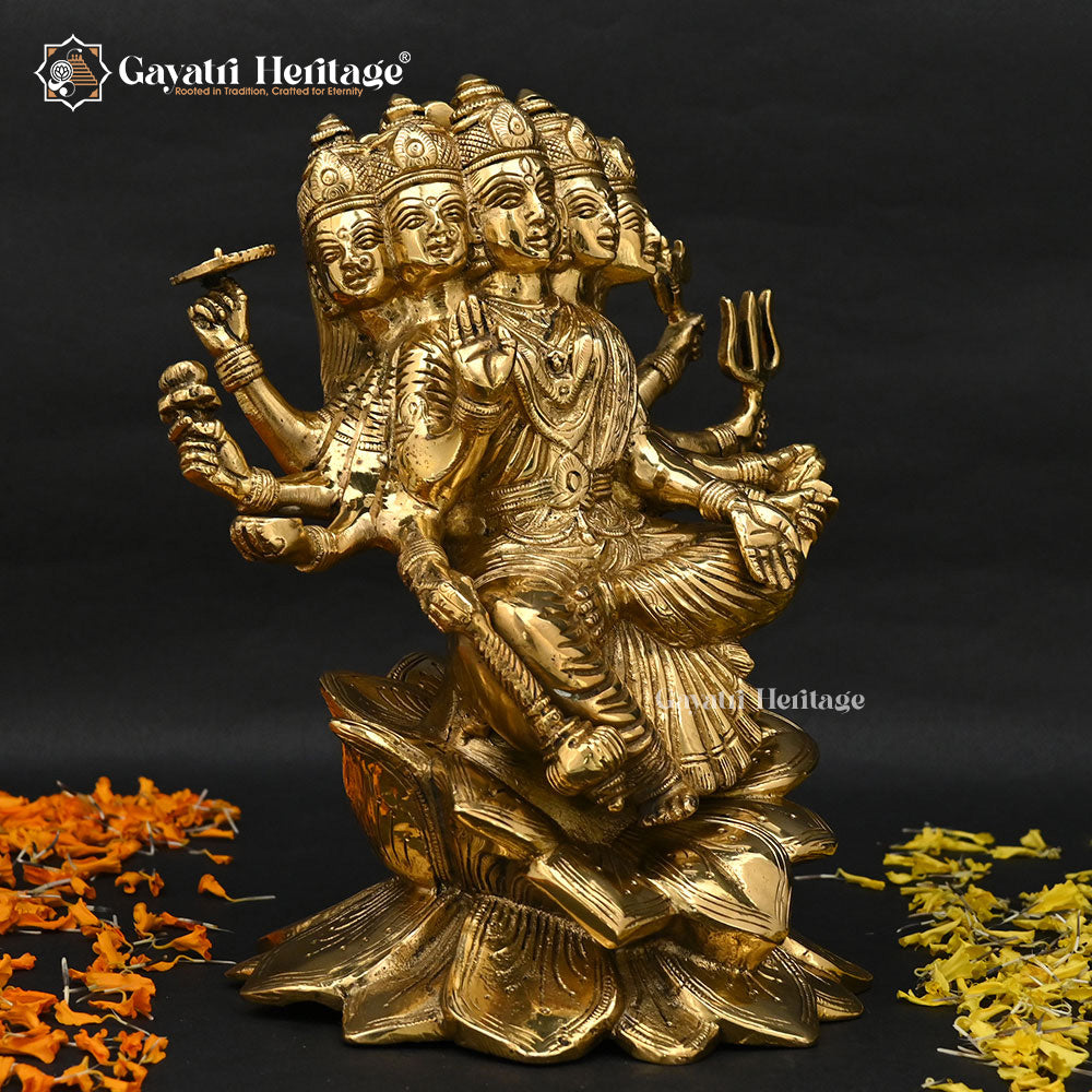 Brass Gayatri Devi Idol – Divine Goddess of Wisdom | Gayatri Heritage