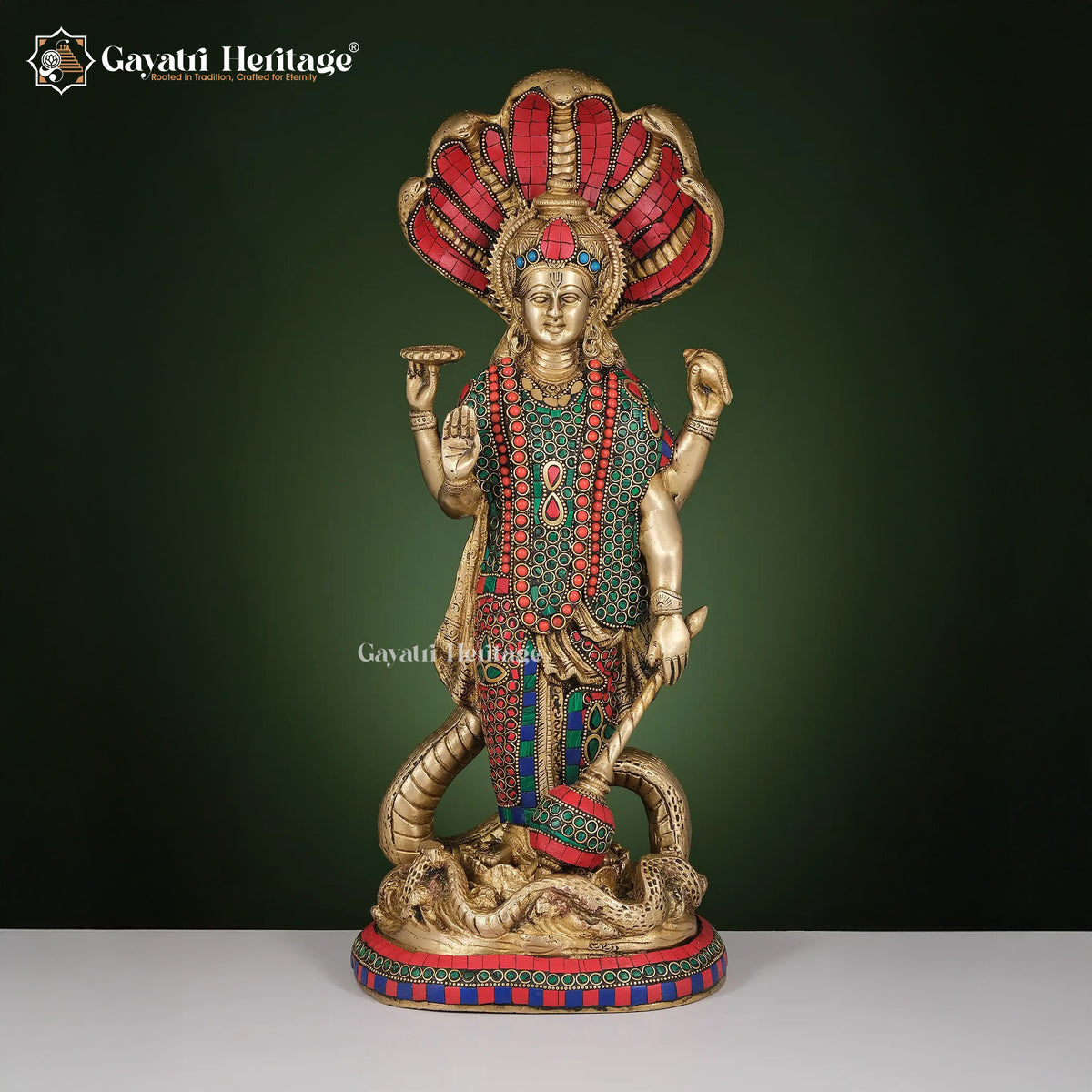 Brass Lord Vishnu Idol – Sacred Statue for Puja | Gayatri Heritage