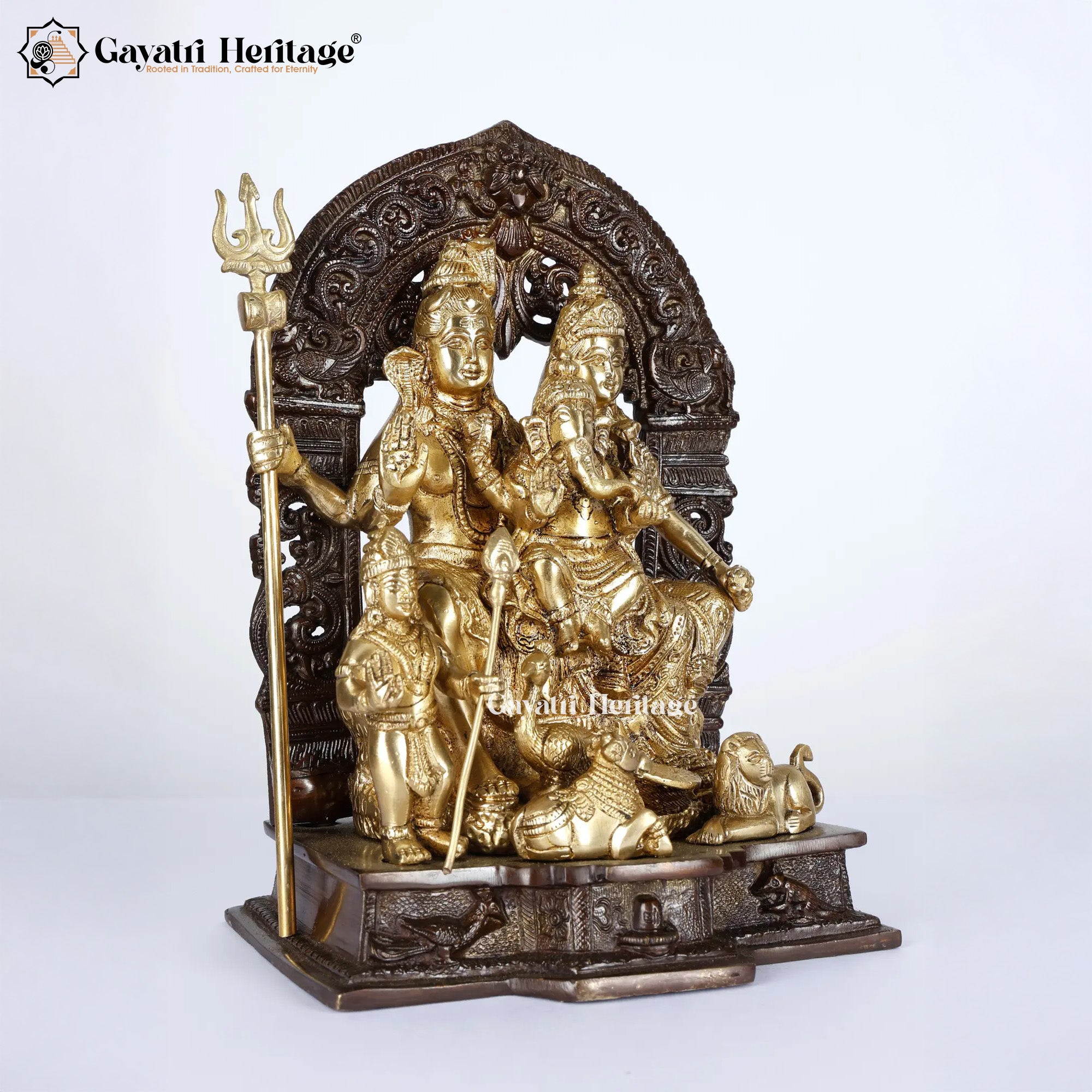 Brass Shiva Parivar Statue – Auspicious Family Idol | Gayatri Heritage