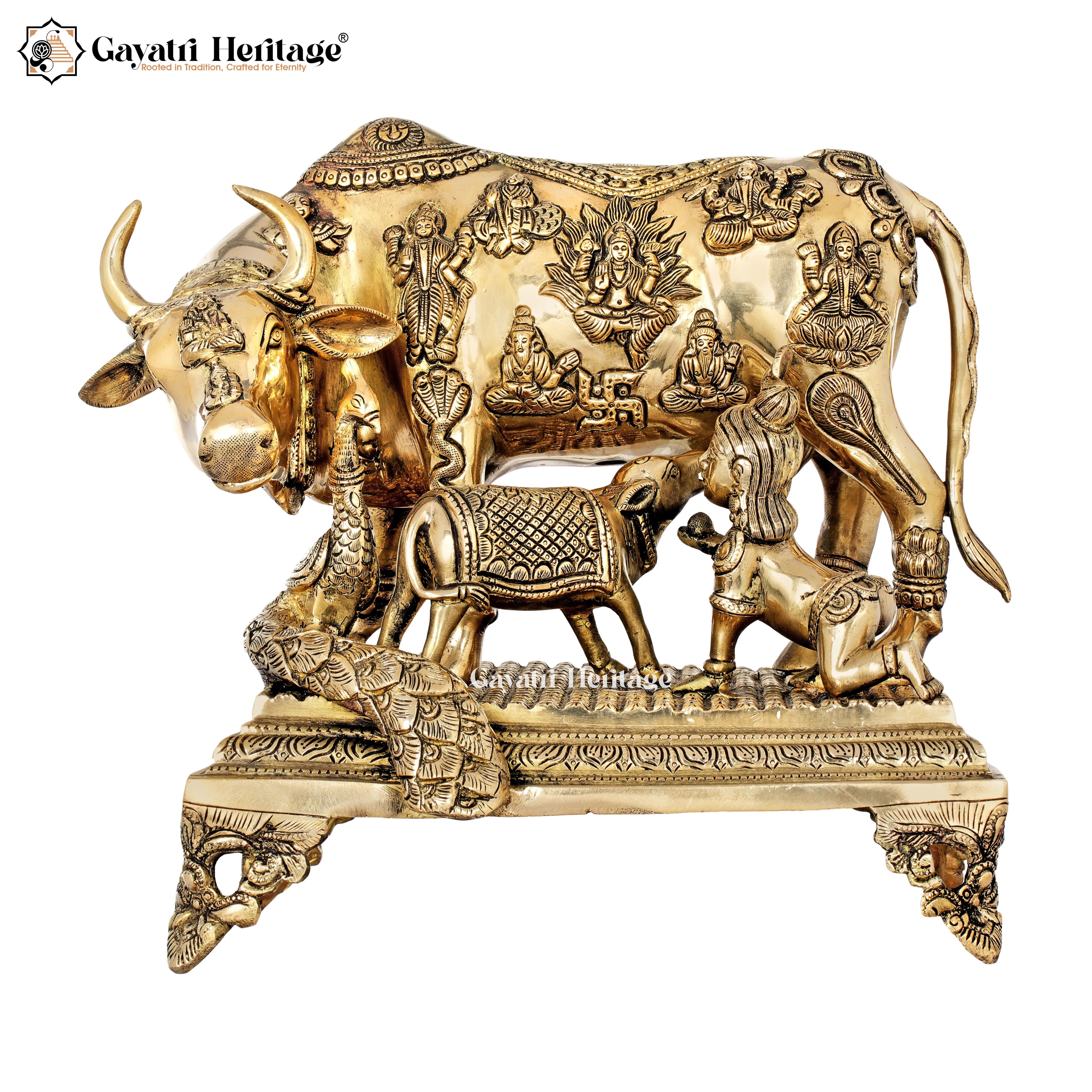 Brass Cow and Calf – Superfine Symbol of Nurture | Gayatri Heritage