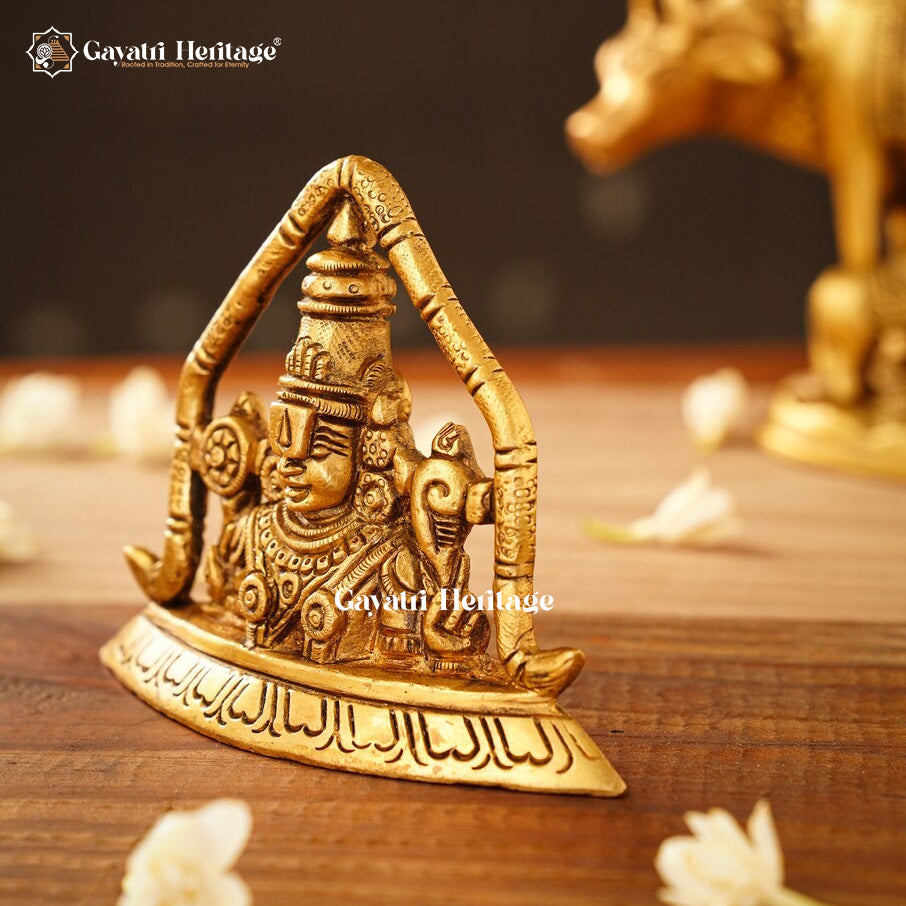 Brass Tirupati Balaji Idol – Sacred Dashboard Decor | Gayatri Heritage