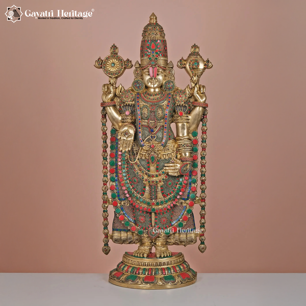 Brass Tirupati Balaji Statue – Divine Lord Venkateshwara Idol