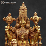 Intricately crafted Lord Venkateswara brass statue
