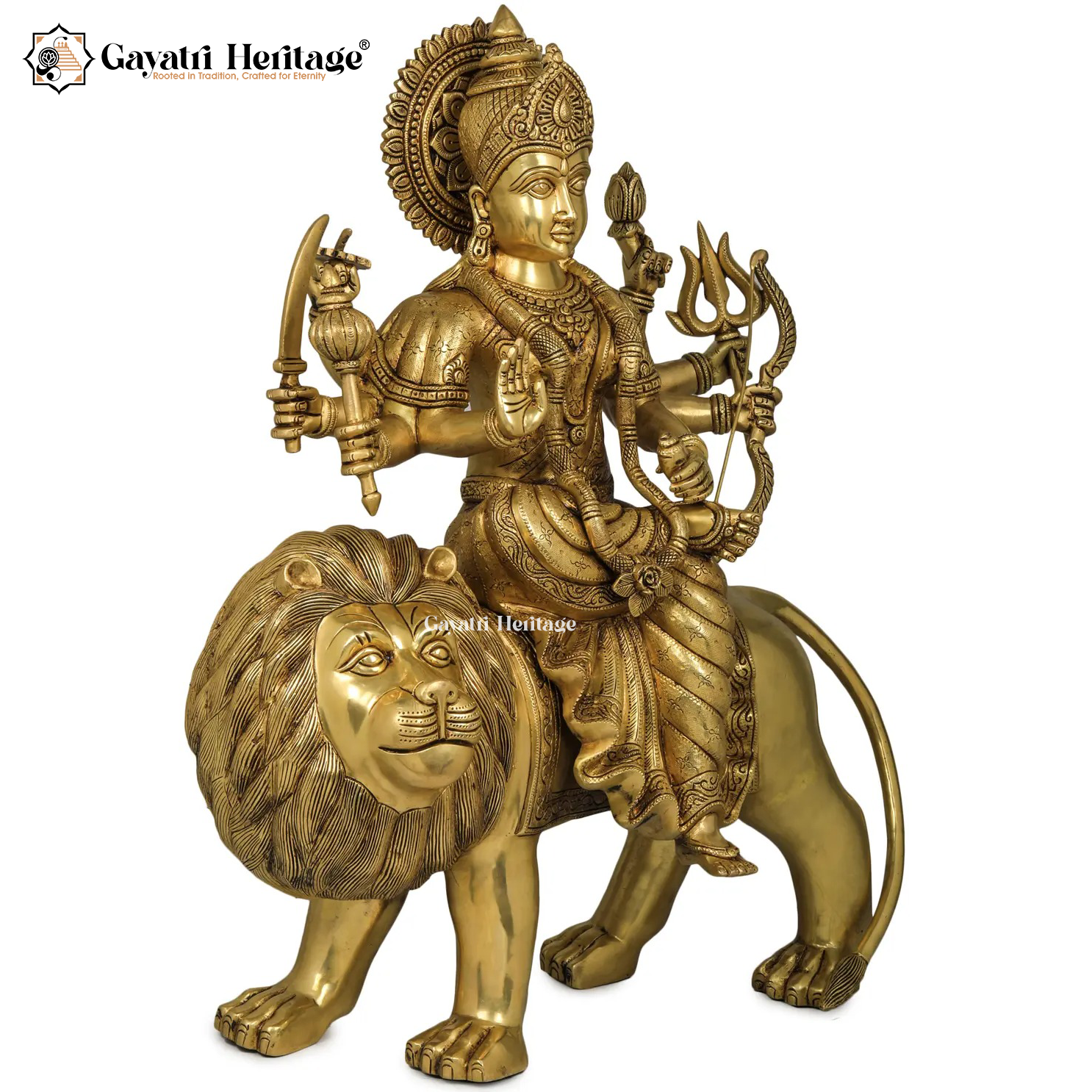 Brass Durga Mata Idol – Big Size Divine Sculpture | Gayatri Heritage