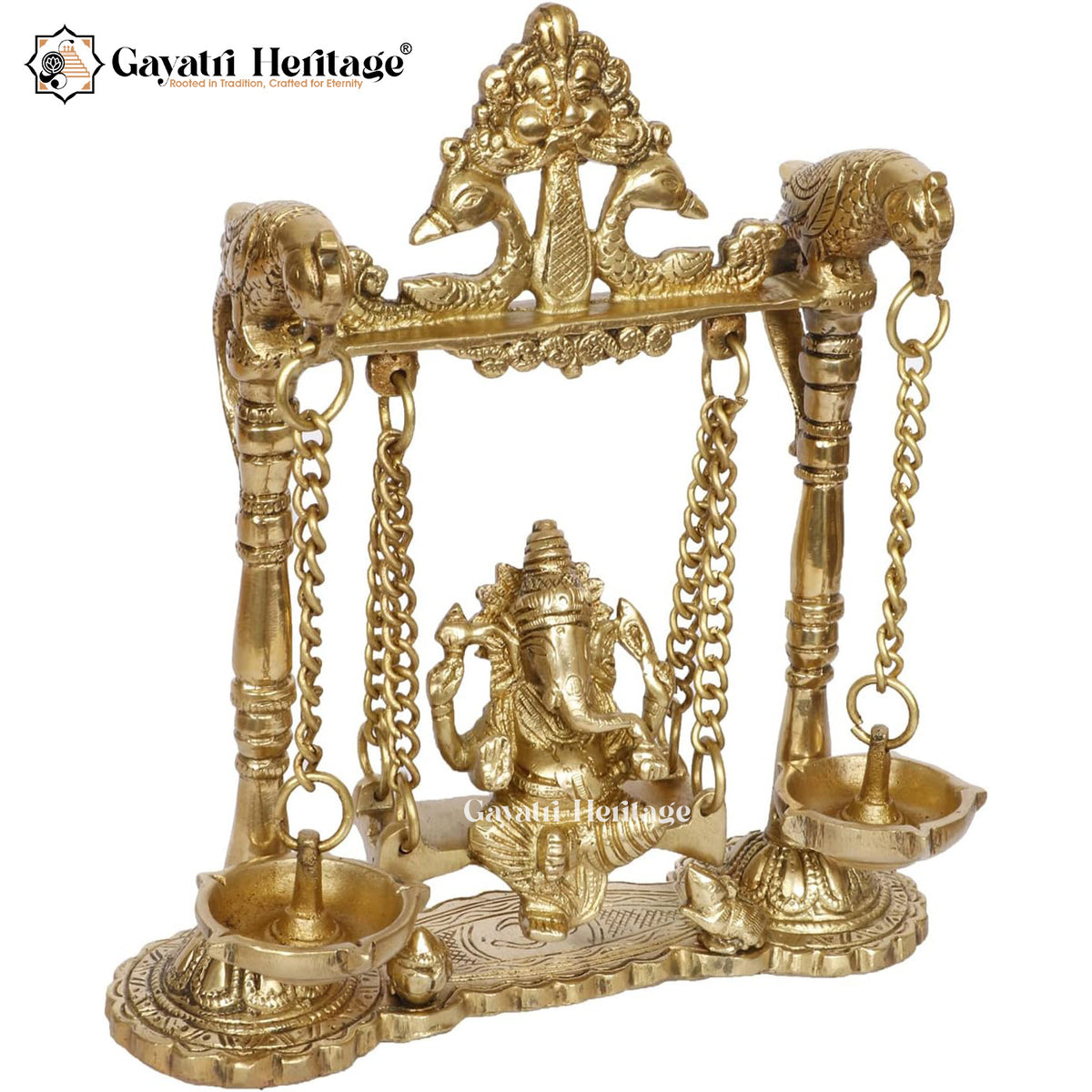 Brass Ganesha Jhula – Auspicious Swing Decor Idol | Gayatri Heritage