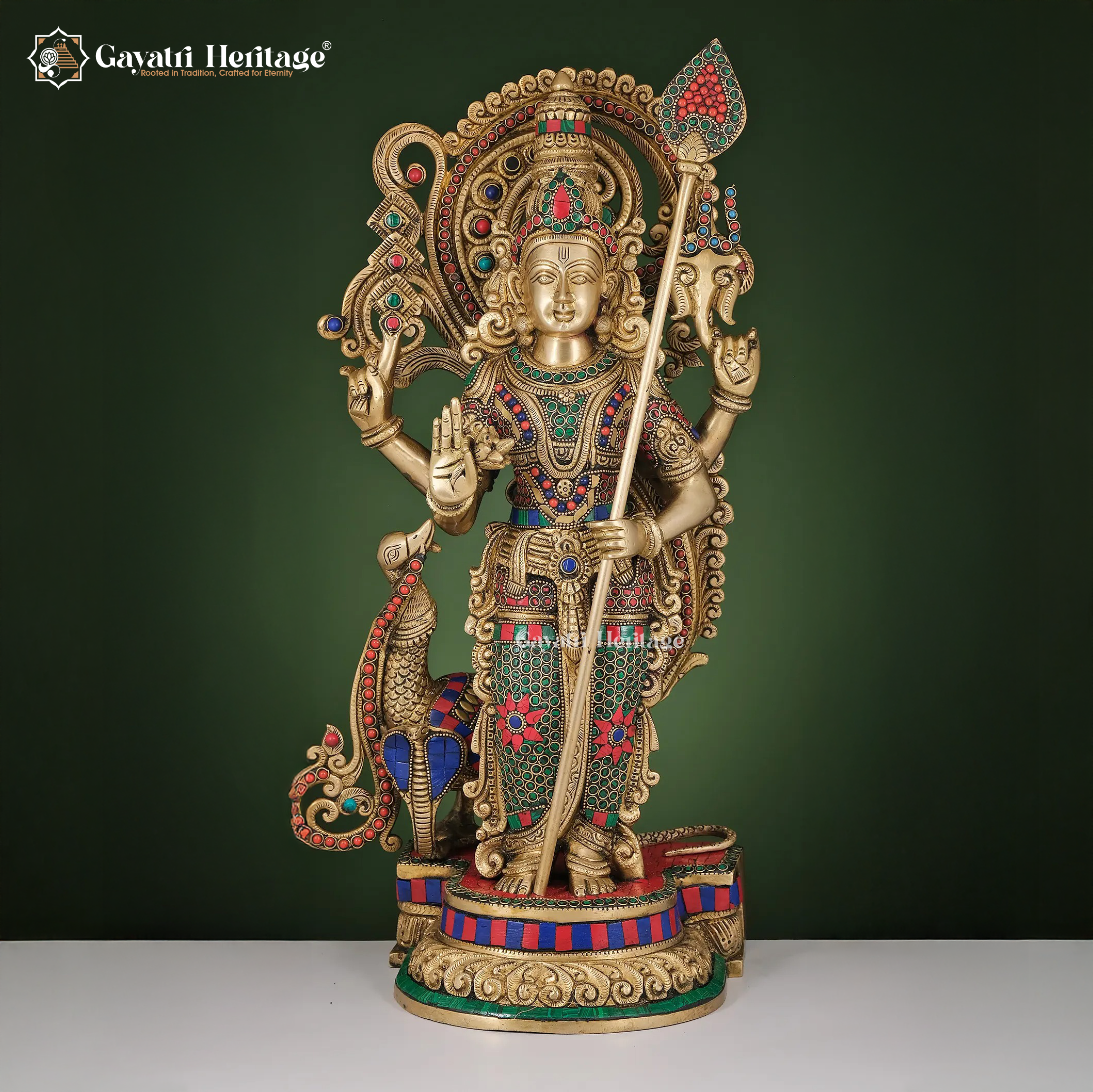 Brass Murugan Statue – Powerful Kartikeya Idol | Gayatri Heritage