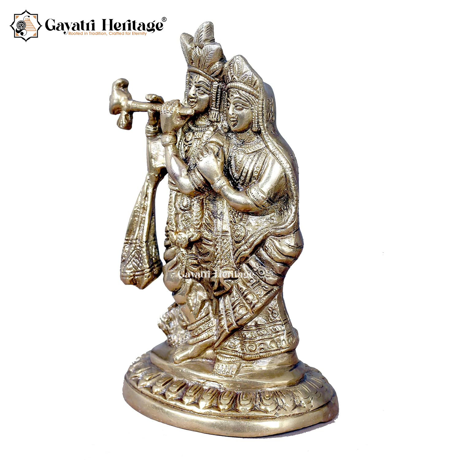 Brass Radha Krishna Statue – Divine Couple Idol for Pooja | Gayatri Heritage