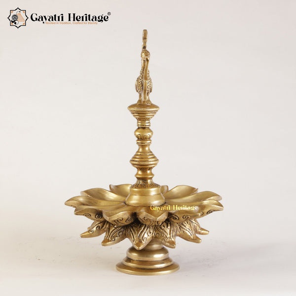 Brass Peacock Design Lamp – Stunning Ethnic Diya | Gayatri Heritage