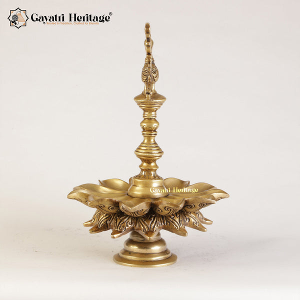 Brass Peacock Design Lamp – Stunning Ethnic Diya | Gayatri Heritage